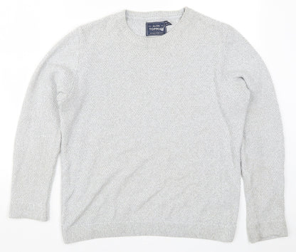 Topman Mens Grey  Knit Pullover Jumper Size S