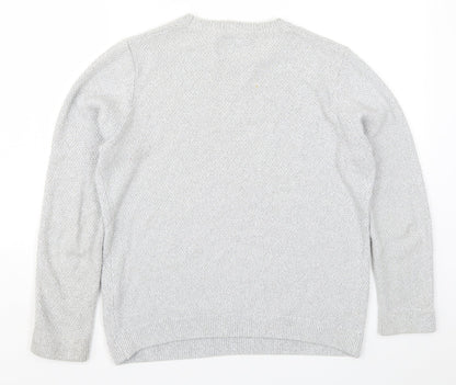 Topman Mens Grey  Knit Pullover Jumper Size S