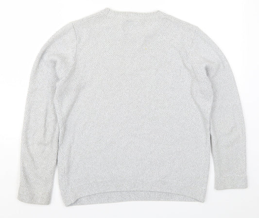 Topman Mens Grey  Knit Pullover Jumper Size S