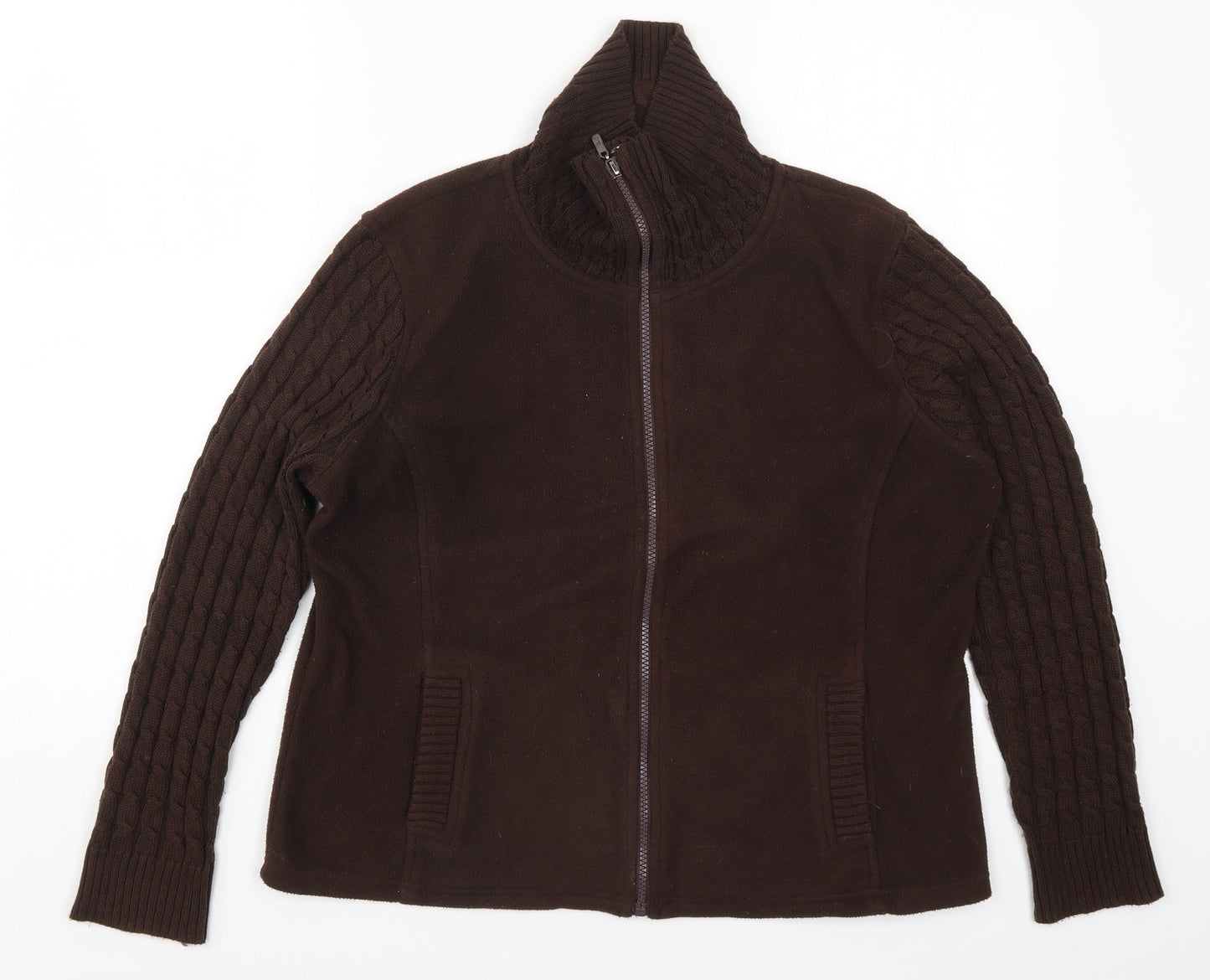 Klass Womens Brown  Fleece Jacket  Size L