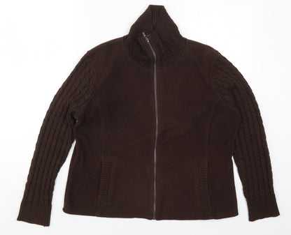 Klass Womens Brown  Fleece Jacket  Size L