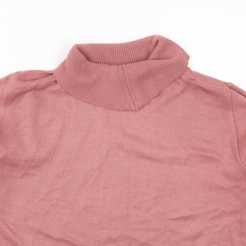 Close-up detail of Damart women’s pink knit jumper, size UK 14