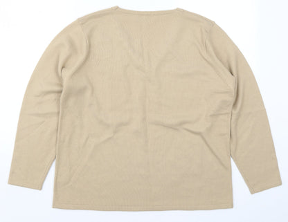 Womens UK Size M Fay Louise Beige Pullover Jumper