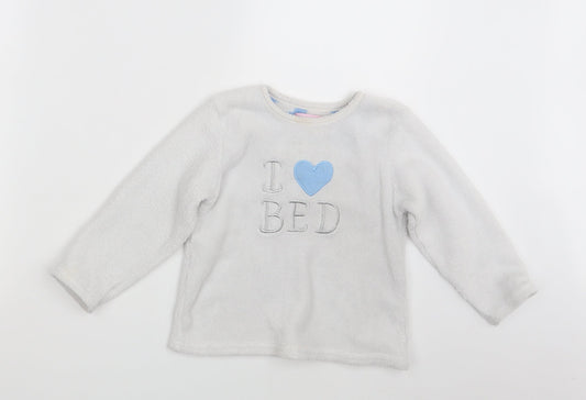 Young Dimension Girls White   Pullover Jumper Size 4-5 Years  - I love Bed