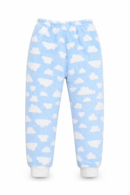 Front view of Young Dimension girls’ blue colourblock sweatpants one size - waist 18in; inside leg 17in