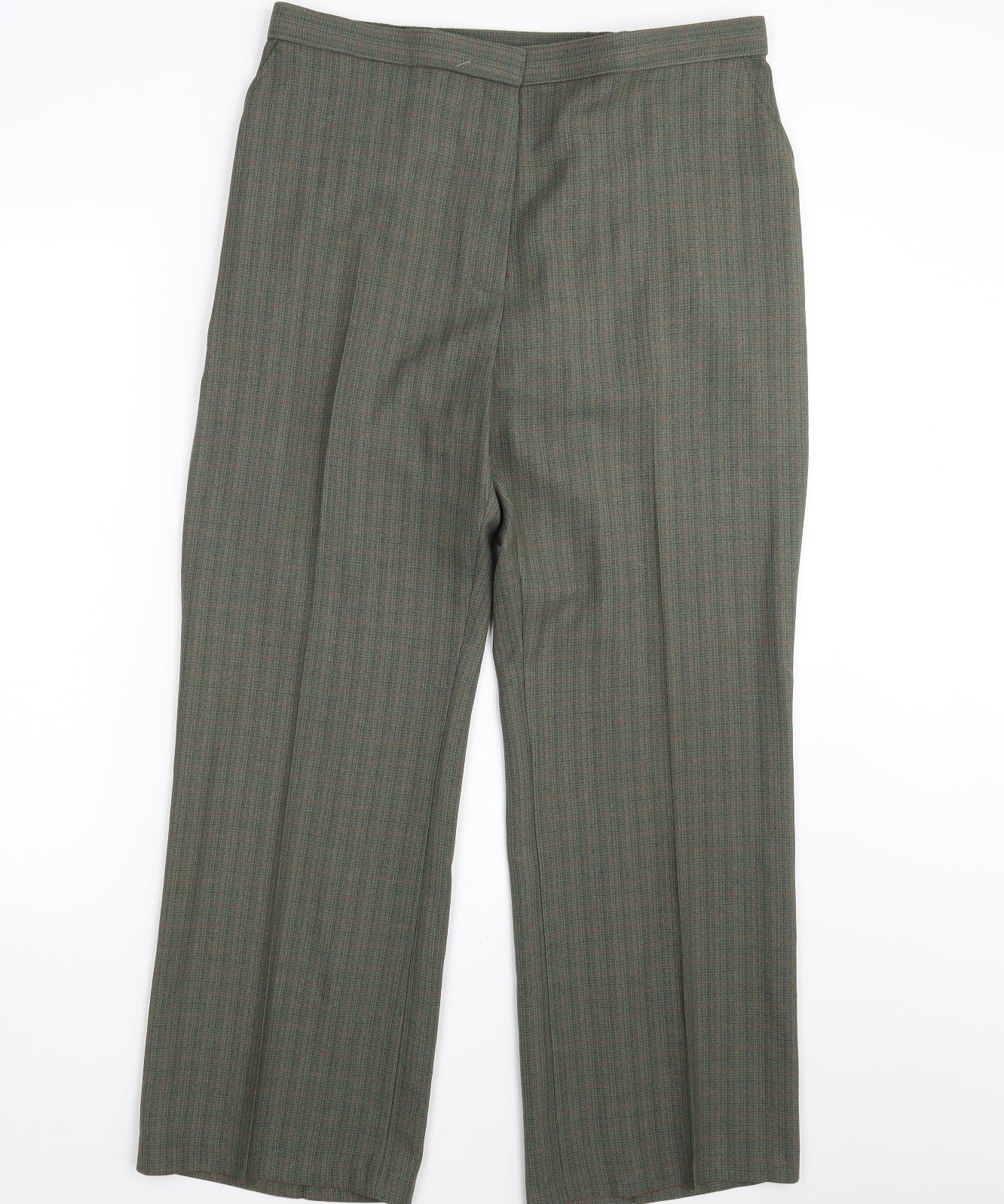 Womens UK Size 16 M&S Regular Fit Dress Pants Green Trousers