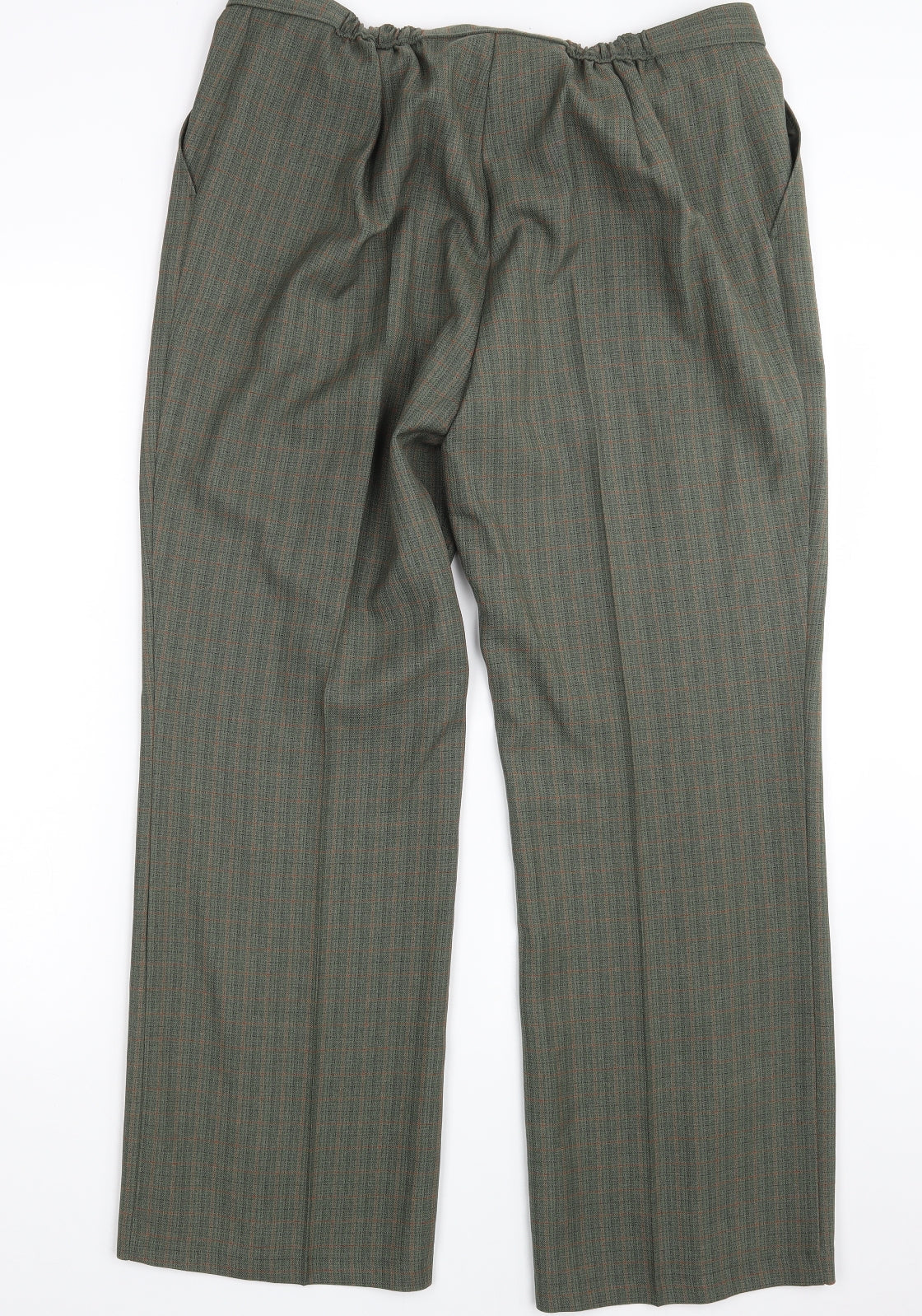 Womens UK Size 16 M&S Regular Fit Dress Pants Green Trousers