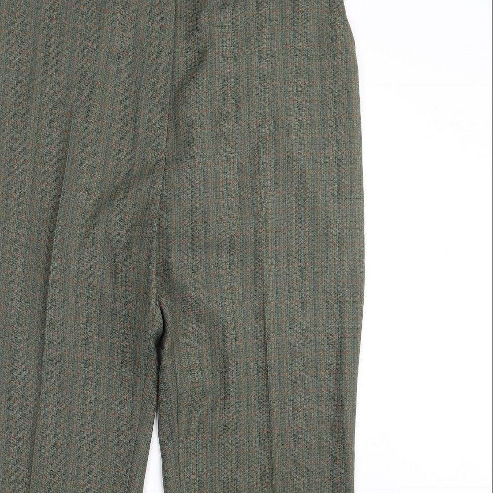 Womens UK Size 16 M&S Regular Fit Dress Pants Green Trousers