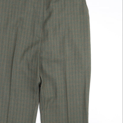 Womens UK Size 16 M&S Regular Fit Dress Pants Green Trousers