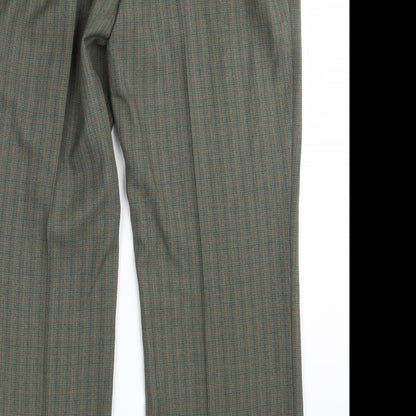 Womens UK Size 16 M&S Regular Fit Dress Pants Green Trousers