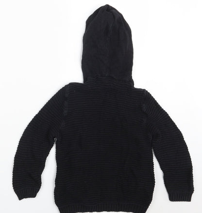 M & Co. Girls Black  Knit Pullover Hoodie Size 7-8 Years