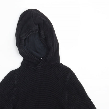 M & Co. Girls Black  Knit Pullover Hoodie Size 7-8 Years