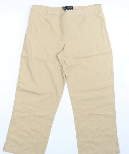 NILE COTTON Womens Beige   Bloomer Trousers Size M L25 in
