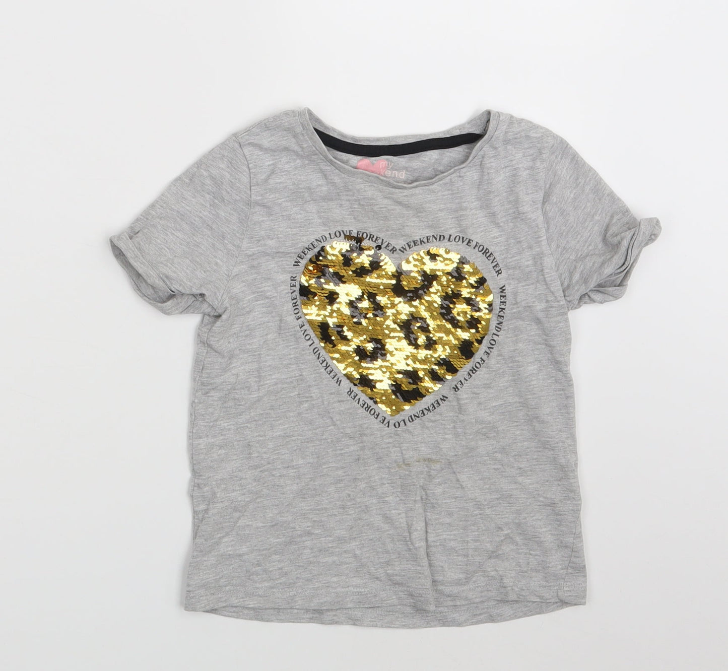 Matalan Girls Grey   Basic T-Shirt Size 5 Years
