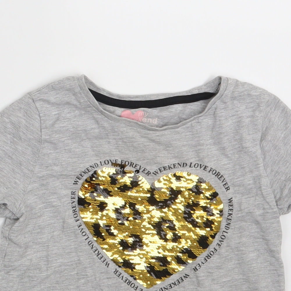 Matalan Girls Grey   Basic T-Shirt Size 5 Years