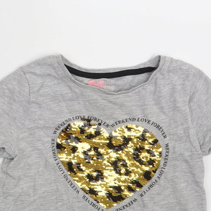 Matalan Girls Grey   Basic T-Shirt Size 5 Years
