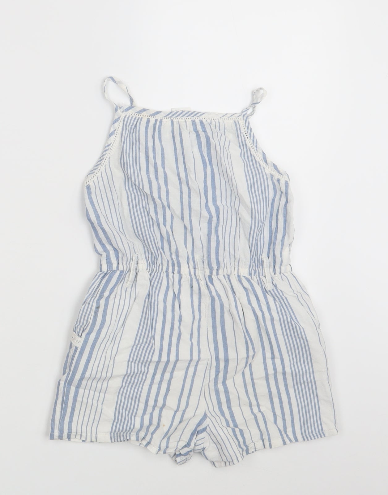 NEXT Girls White Striped  Jumpsuit One-Piece Size 5 Years