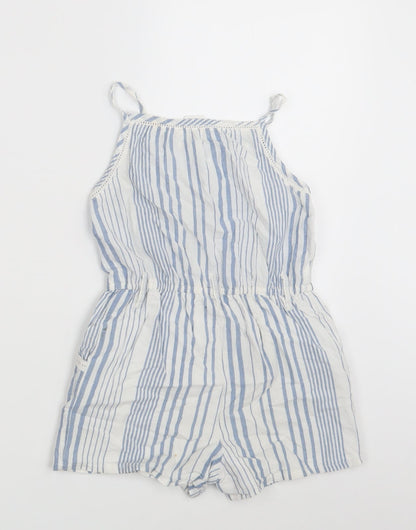 NEXT Girls White Striped  Jumpsuit One-Piece Size 5 Years