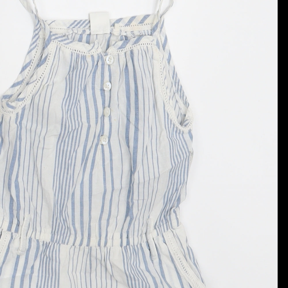 NEXT Girls White Striped  Jumpsuit One-Piece Size 5 Years