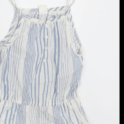 NEXT Girls White Striped  Jumpsuit One-Piece Size 5 Years