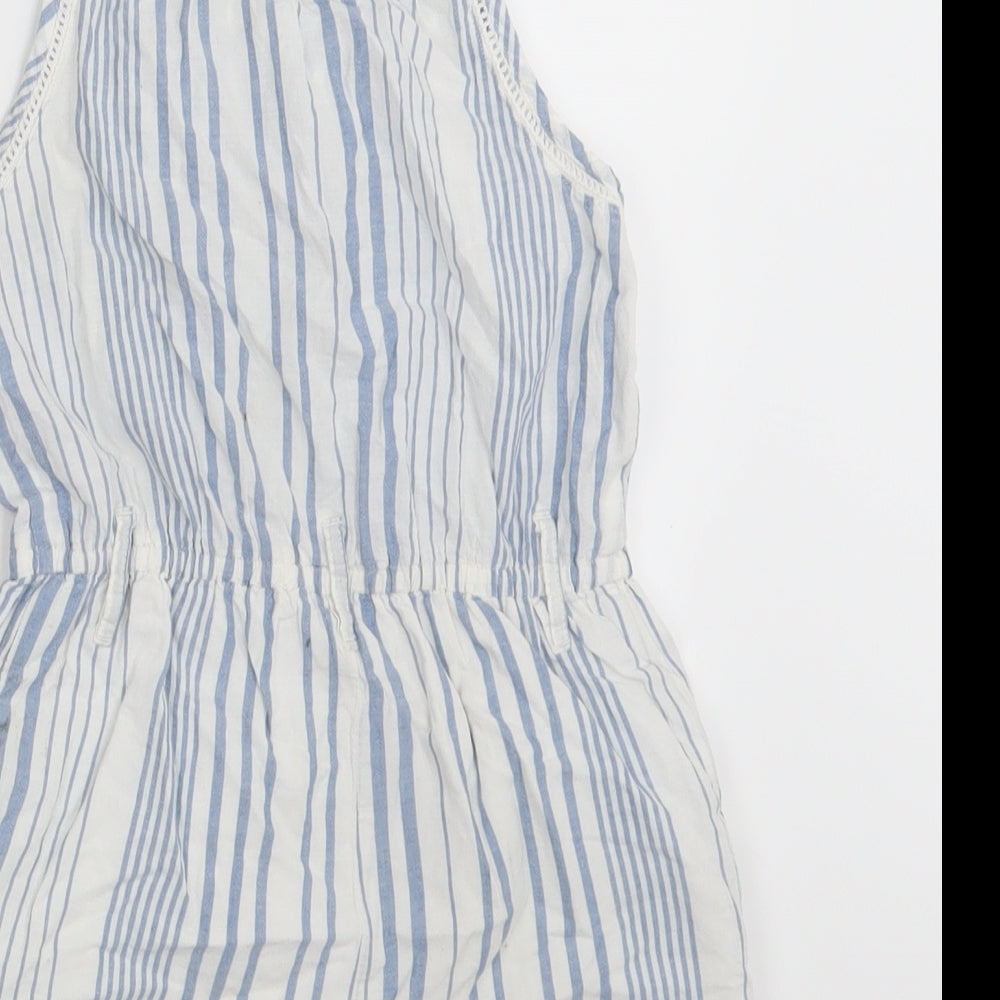 NEXT Girls White Striped  Jumpsuit One-Piece Size 5 Years
