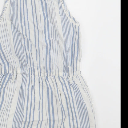 NEXT Girls White Striped  Jumpsuit One-Piece Size 5 Years