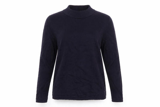 Front view of Bonmarché women’s blue jumper, size UK 12