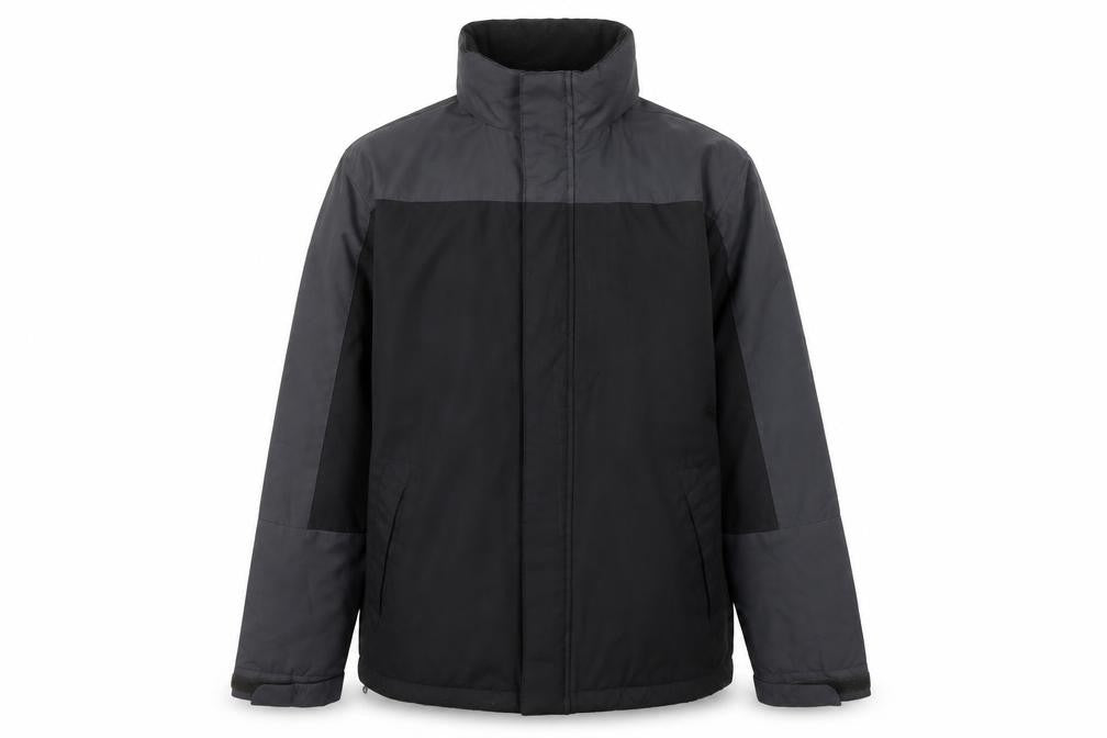 Front view of Greenwoods men’s black rain coat coat, size M