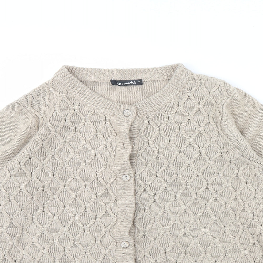 Womens UK Size M Bonmarché Beige Cardigan Jumper