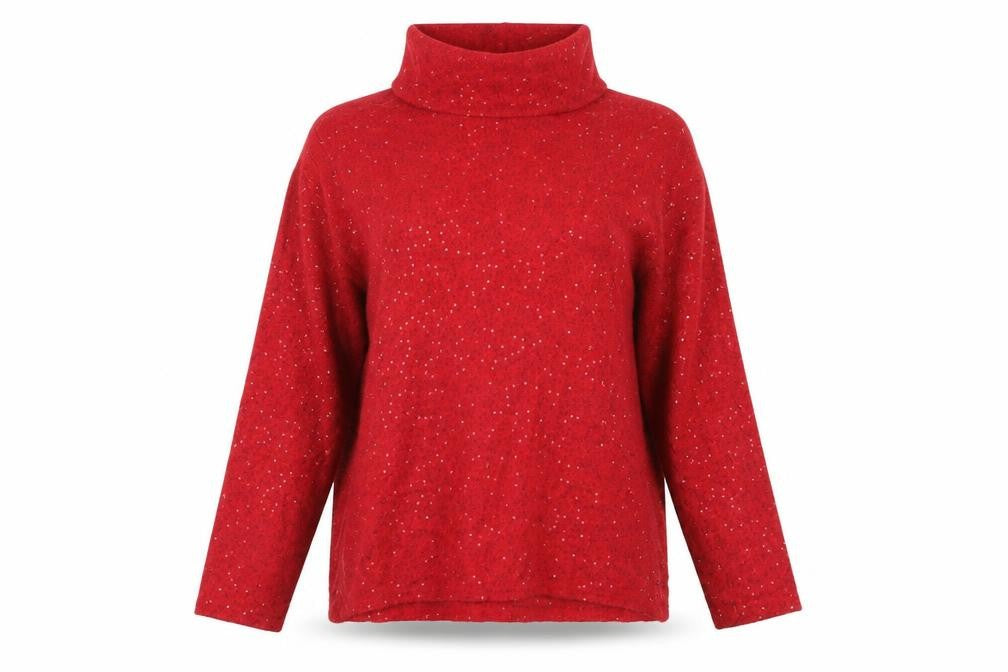 Womens UK Size M Isle Essentials Red Pullover Jumper