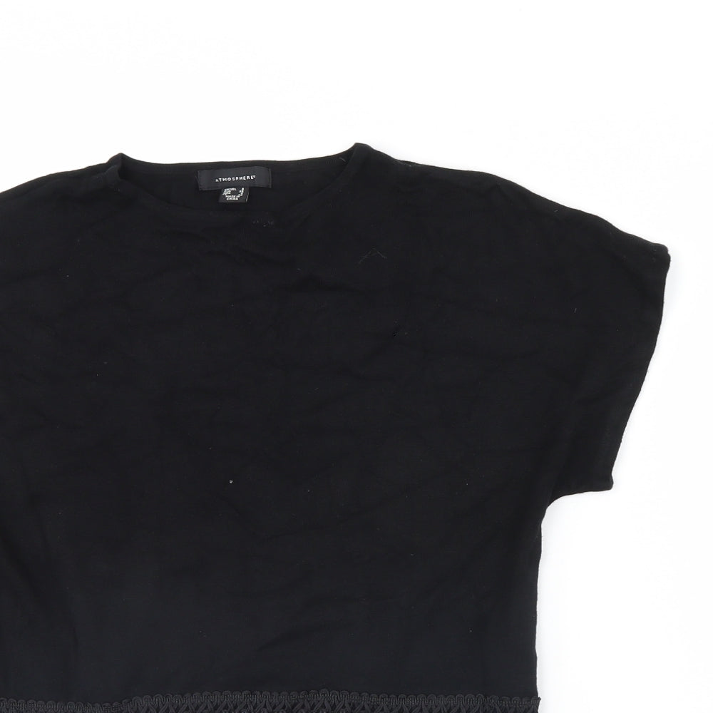 Womens UK Size 8 Atmosphere Black Basic Blouse