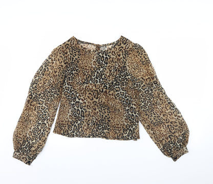 Womens UK Size 8 Preworn Brown Basic Blouse