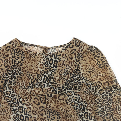Womens UK Size 8 Preworn Brown Basic Blouse