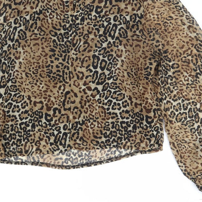Womens UK Size 8 Preworn Brown Basic Blouse