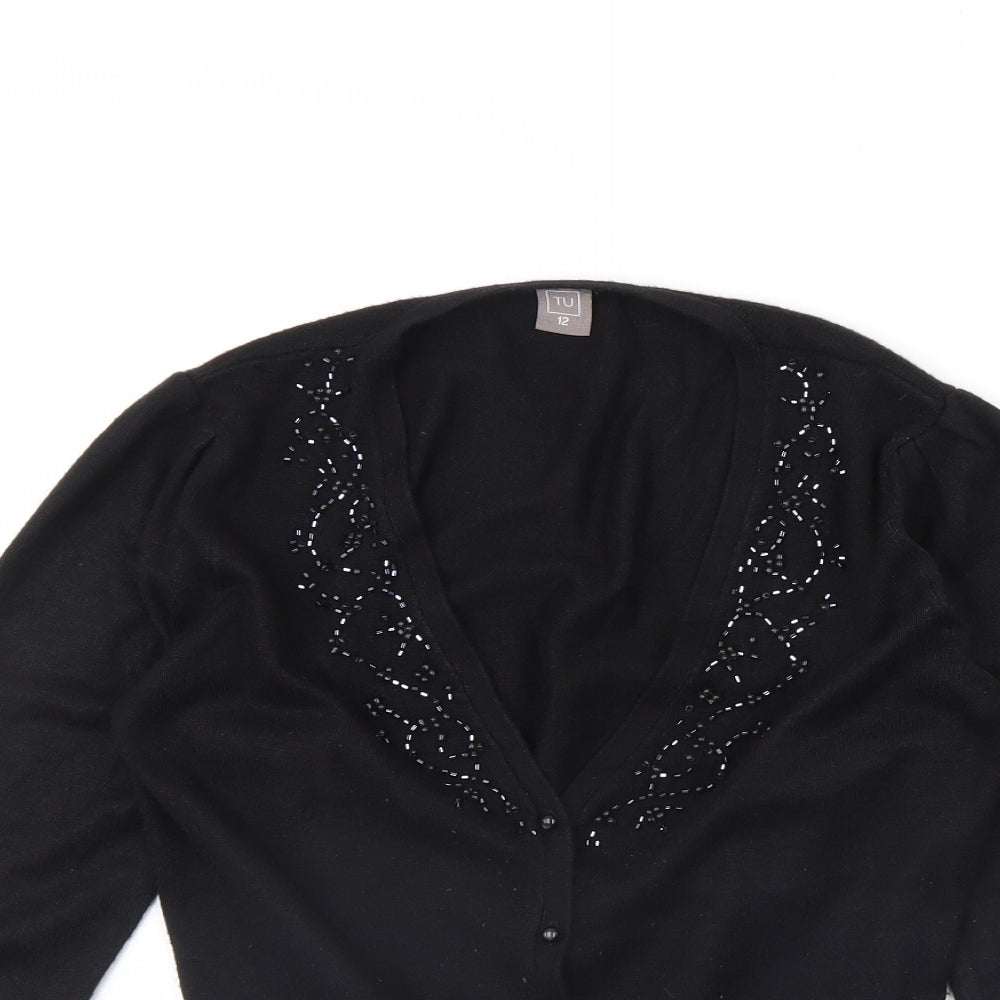 TU Womens Black   Cardigan Jumper Size 12