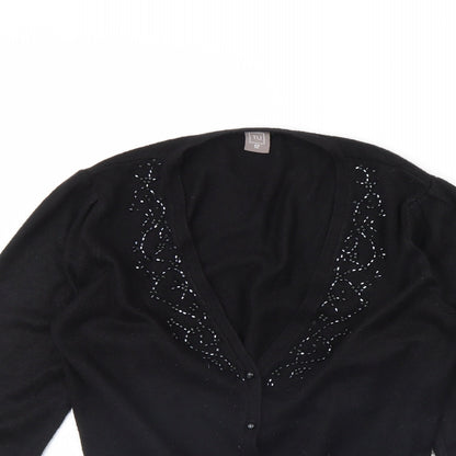 TU Womens Black   Cardigan Jumper Size 12