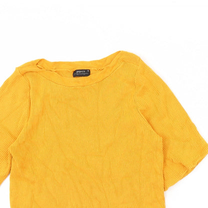 Papaya Womens Yellow   Basic Blouse Size 16