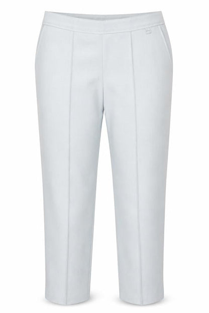 Front view of Classics women’s blue dress pants trousers, size UK 14, 26-inch leg