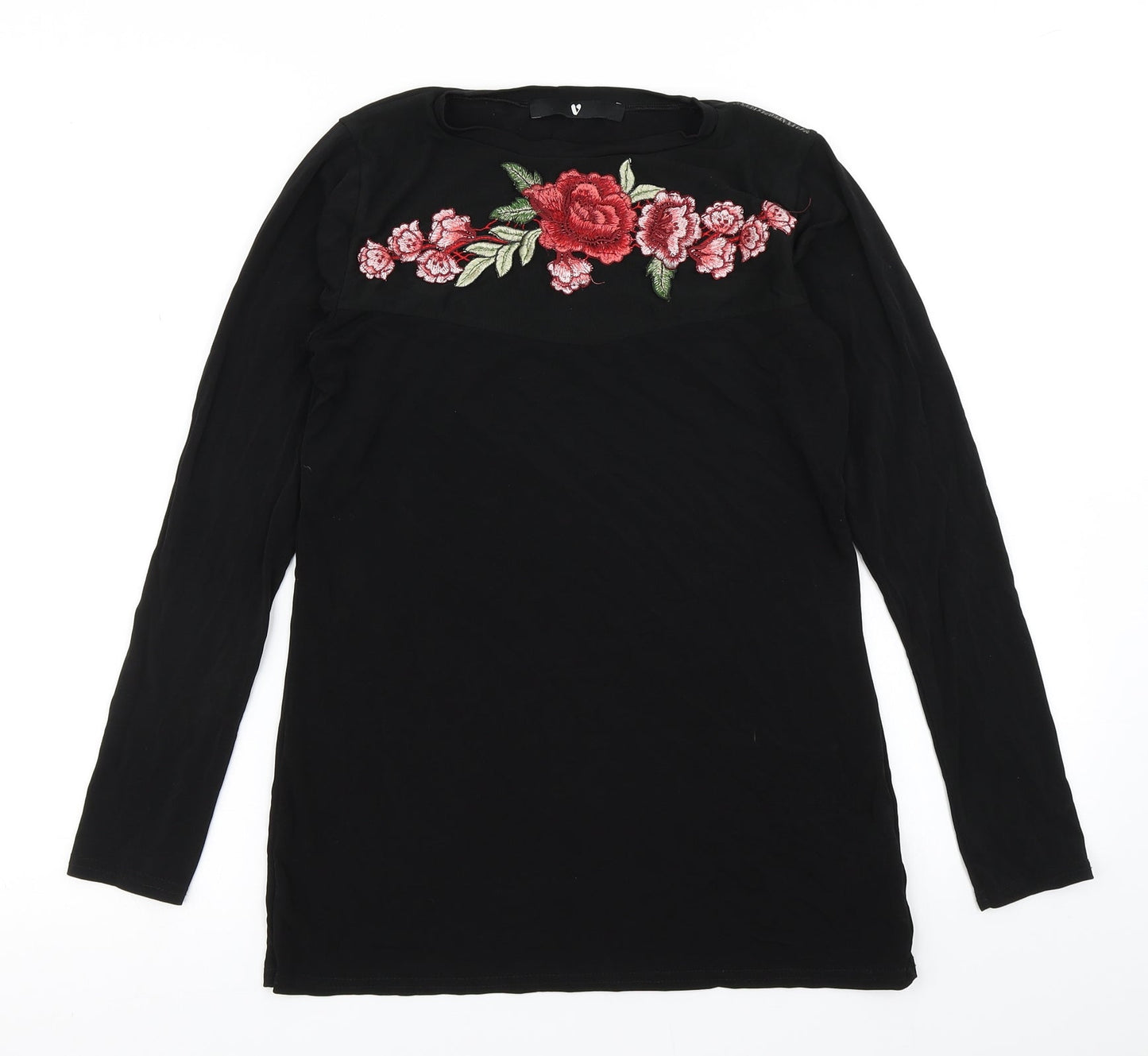 Womens UK Size 10 V by Very Black Basic T-Shirt