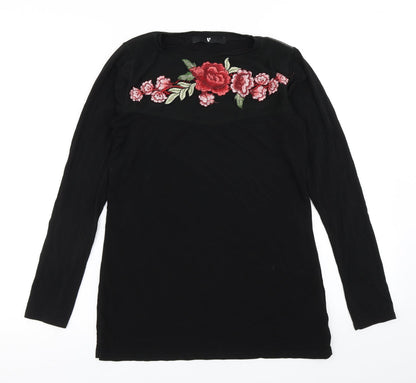 Womens UK Size 10 V by Very Black Basic T-Shirt
