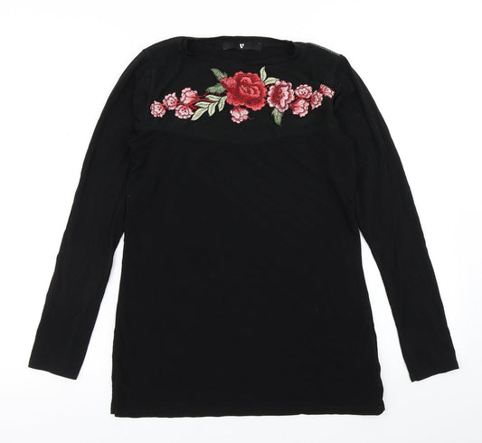 Womens UK Size 10 V by Very Black Basic T-Shirt