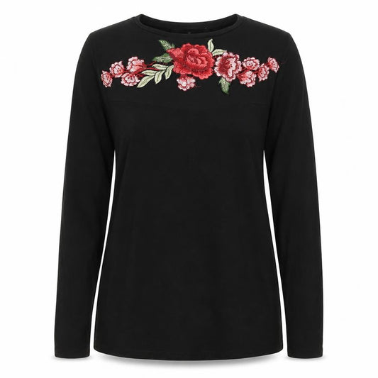 Front view of V by Very women’s black basic t-shirt, size UK 10