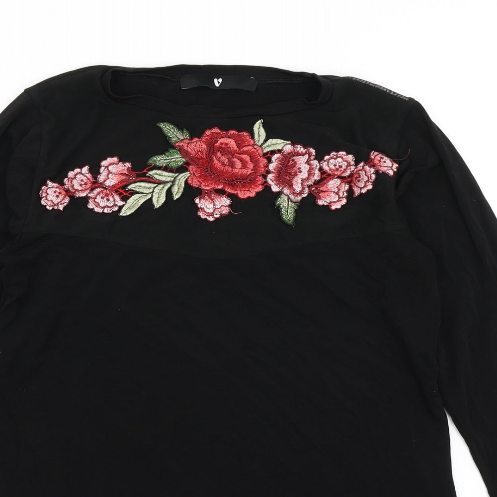 Womens UK Size 10 V by Very Black Basic T-Shirt