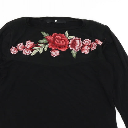 Womens UK Size 10 V by Very Black Basic T-Shirt