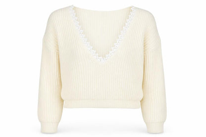 Womens UK Size M Boohoo White Pullover Jumper