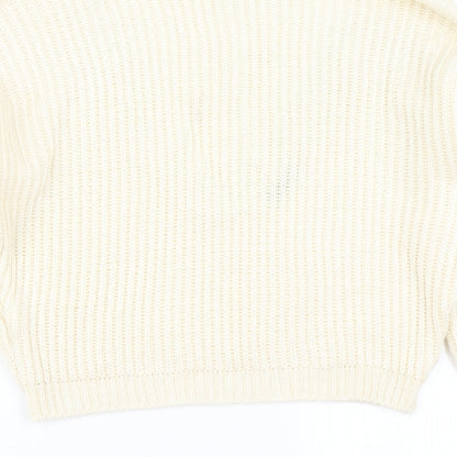Womens UK Size M Boohoo White Pullover Jumper