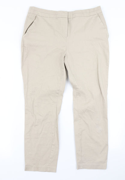 Womens UK Size 14 Atmosphere Regular Fit Dress Pants Beige Trousers