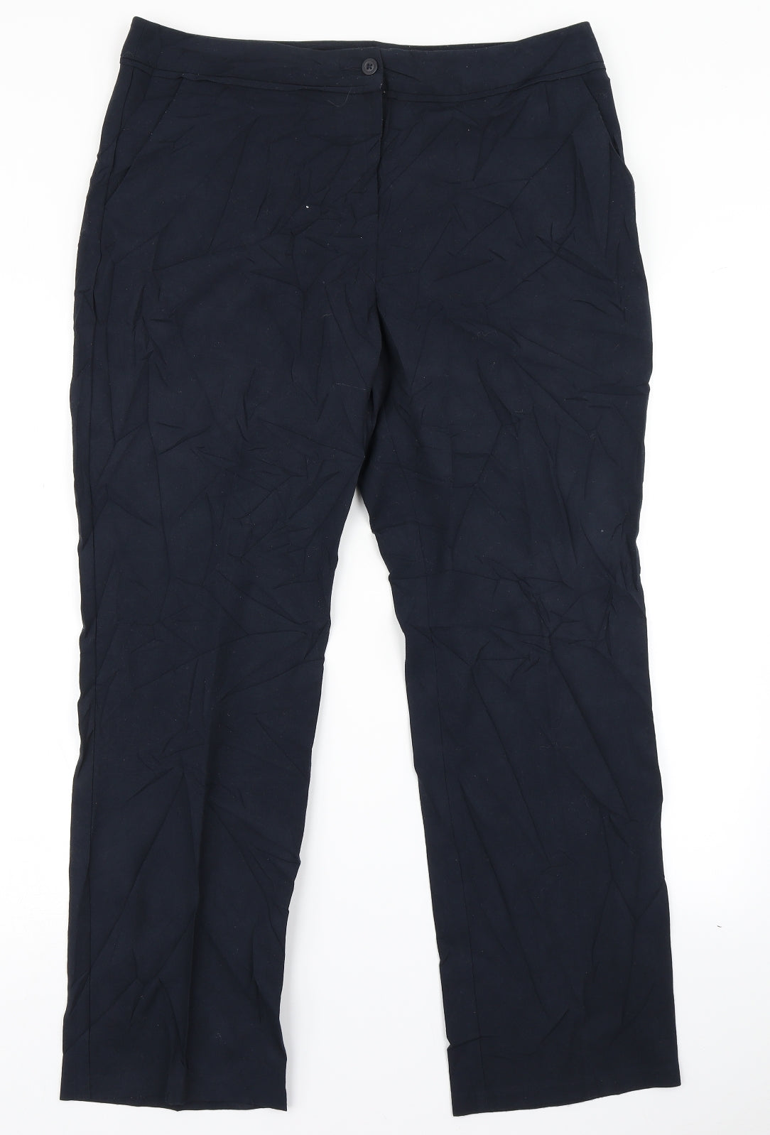 Womens UK Size 14 M&S Collection Regular Fit Dress Pants Blue Trousers