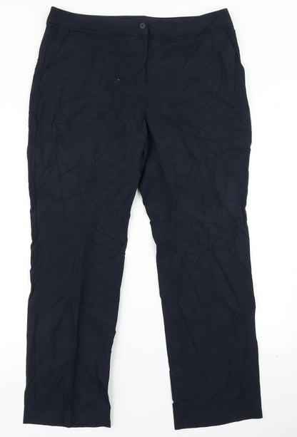 Womens UK Size 14 M&S Collection Regular Fit Dress Pants Blue Trousers