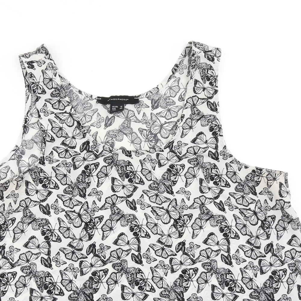 Womens UK Size 12 Atmosphere Black Basic Blouse